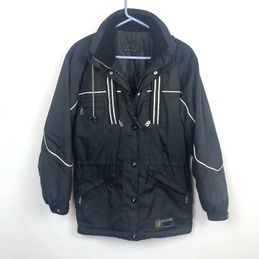 Bogner Active Joan Thyzmann Design Women's Winter Ski Jacket Sz 6 Black w/ Hood